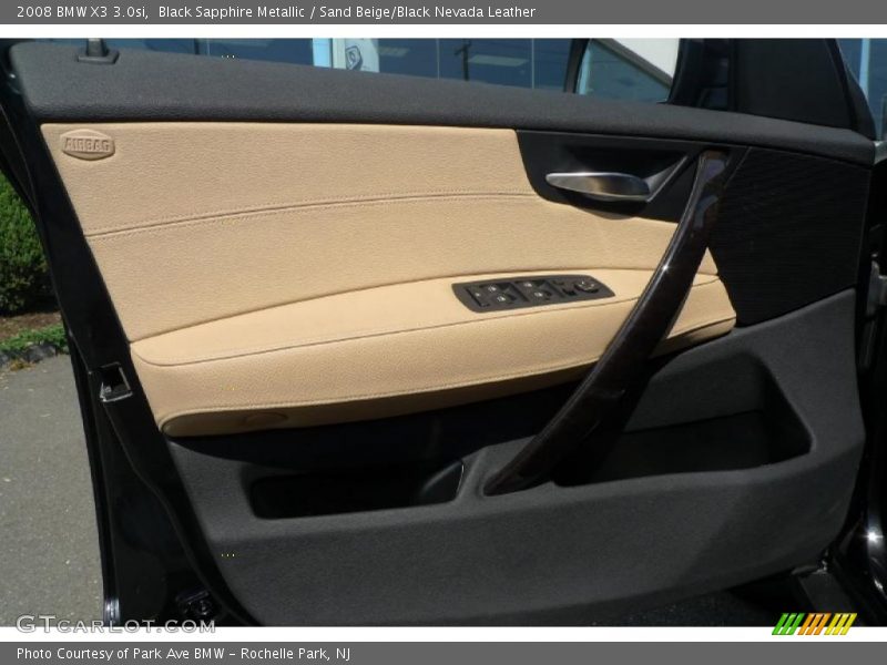 Black Sapphire Metallic / Sand Beige/Black Nevada Leather 2008 BMW X3 3.0si
