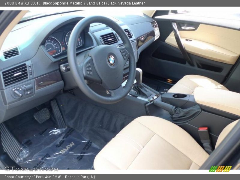 Black Sapphire Metallic / Sand Beige/Black Nevada Leather 2008 BMW X3 3.0si
