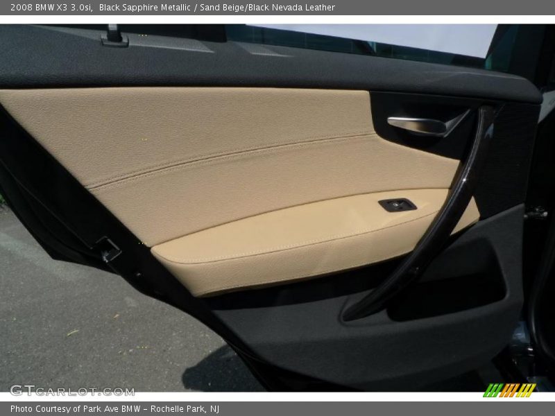 Black Sapphire Metallic / Sand Beige/Black Nevada Leather 2008 BMW X3 3.0si
