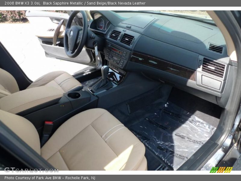 Black Sapphire Metallic / Sand Beige/Black Nevada Leather 2008 BMW X3 3.0si