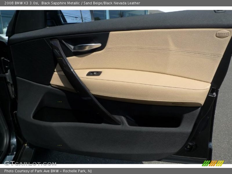 Black Sapphire Metallic / Sand Beige/Black Nevada Leather 2008 BMW X3 3.0si