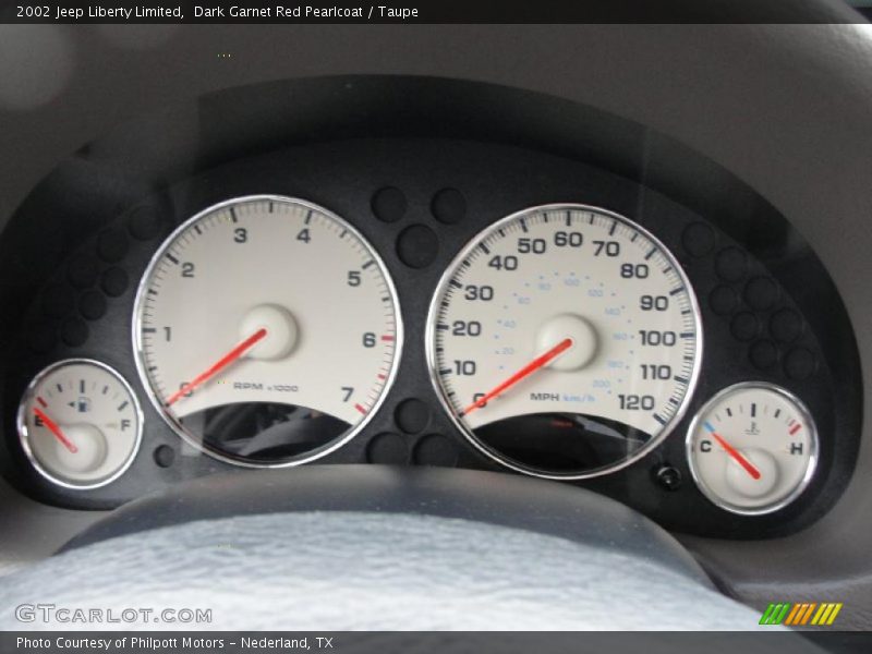 Dark Garnet Red Pearlcoat / Taupe 2002 Jeep Liberty Limited