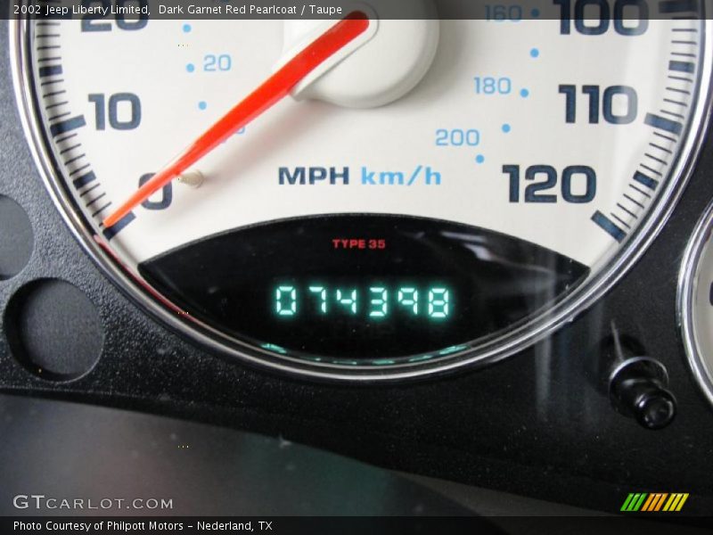 Dark Garnet Red Pearlcoat / Taupe 2002 Jeep Liberty Limited