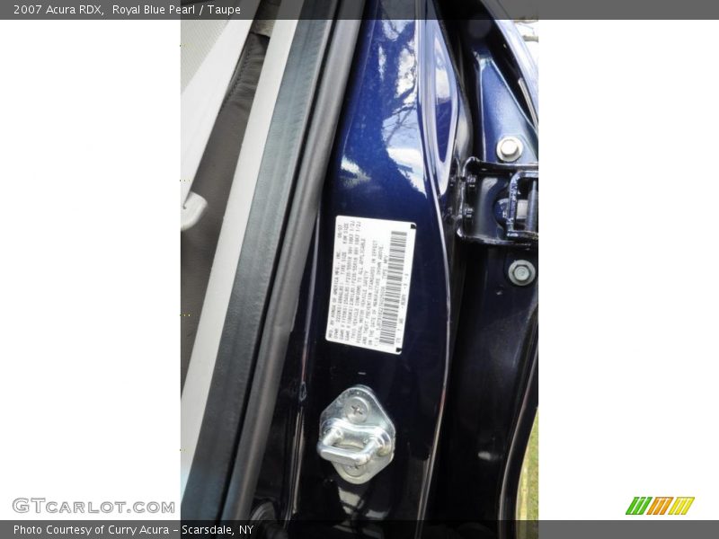 Royal Blue Pearl / Taupe 2007 Acura RDX