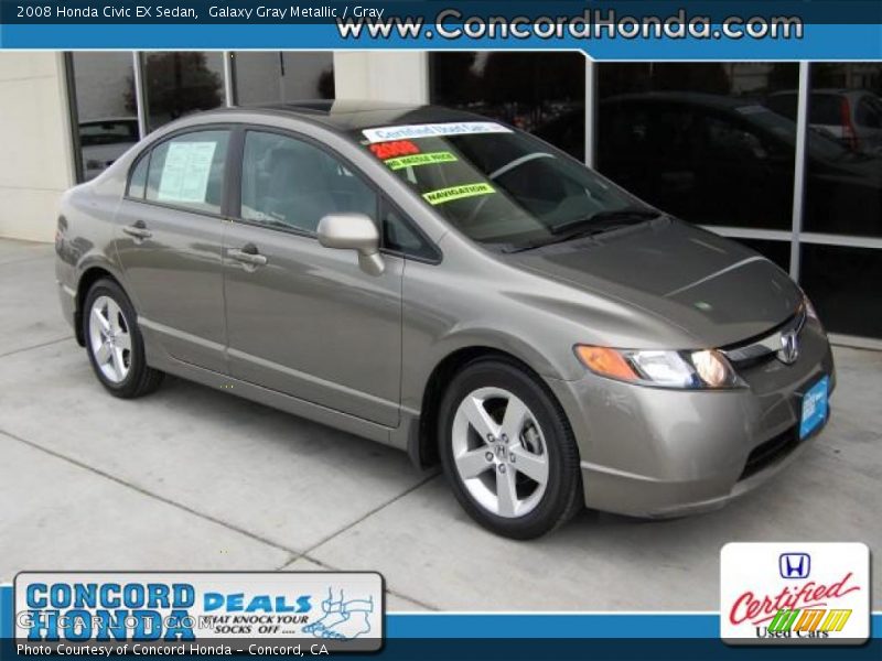 Galaxy Gray Metallic / Gray 2008 Honda Civic EX Sedan