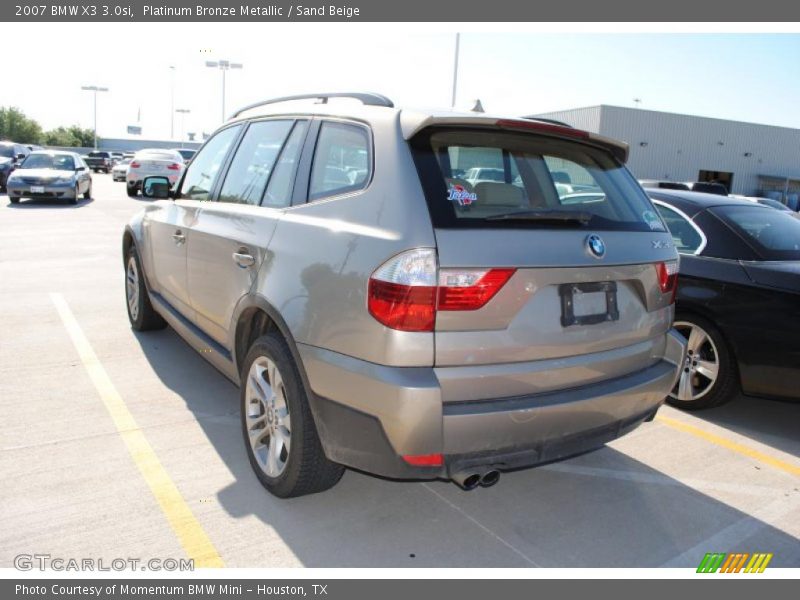 Platinum Bronze Metallic / Sand Beige 2007 BMW X3 3.0si