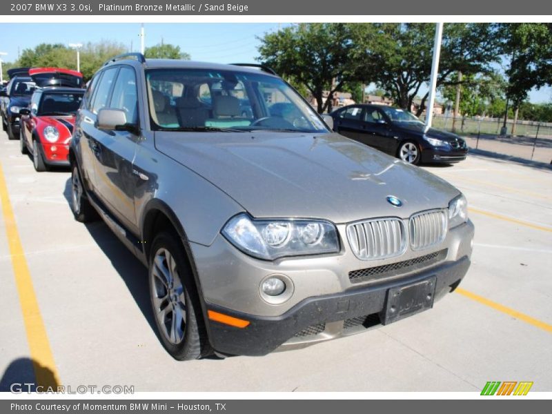 Platinum Bronze Metallic / Sand Beige 2007 BMW X3 3.0si