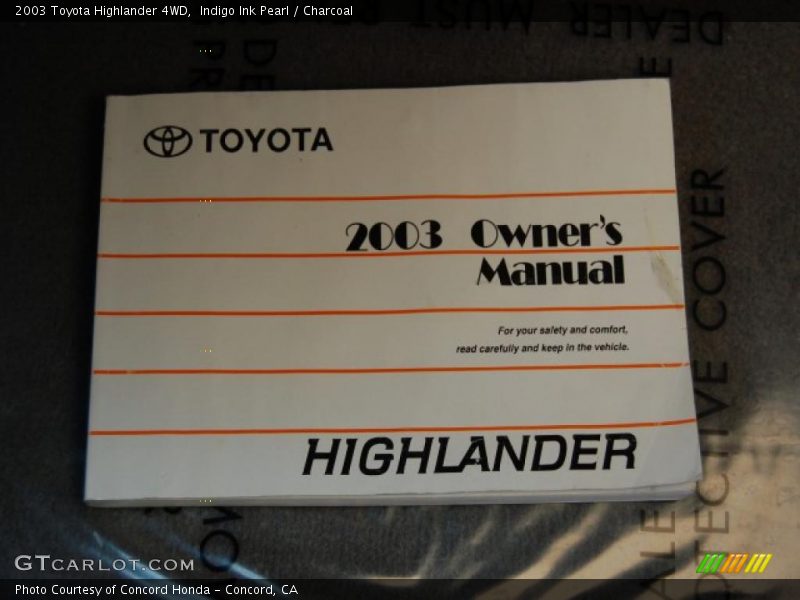 Indigo Ink Pearl / Charcoal 2003 Toyota Highlander 4WD