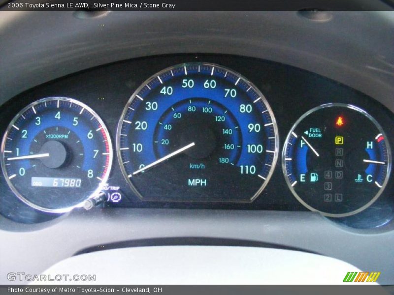 Silver Pine Mica / Stone Gray 2006 Toyota Sienna LE AWD
