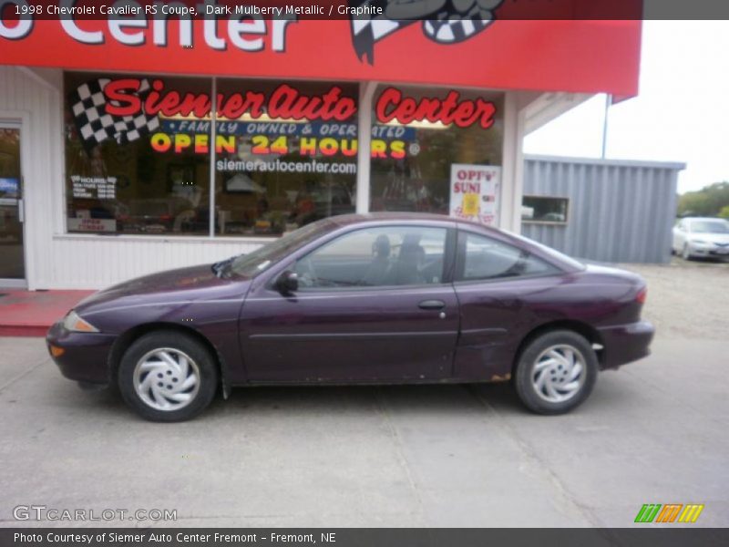 Dark Mulberry Metallic / Graphite 1998 Chevrolet Cavalier RS Coupe