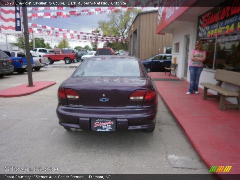 Dark Mulberry Metallic / Graphite 1998 Chevrolet Cavalier RS Coupe