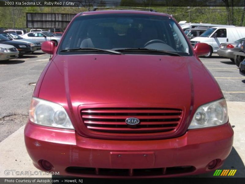Ruby Red / Gray 2003 Kia Sedona LX