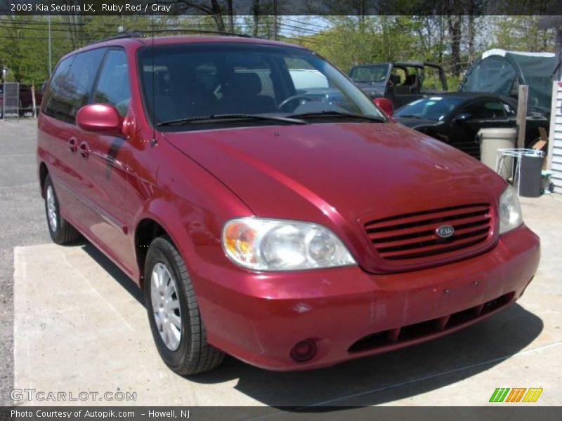 Ruby Red / Gray 2003 Kia Sedona LX