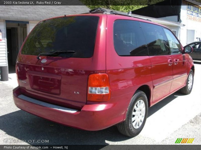 Ruby Red / Gray 2003 Kia Sedona LX