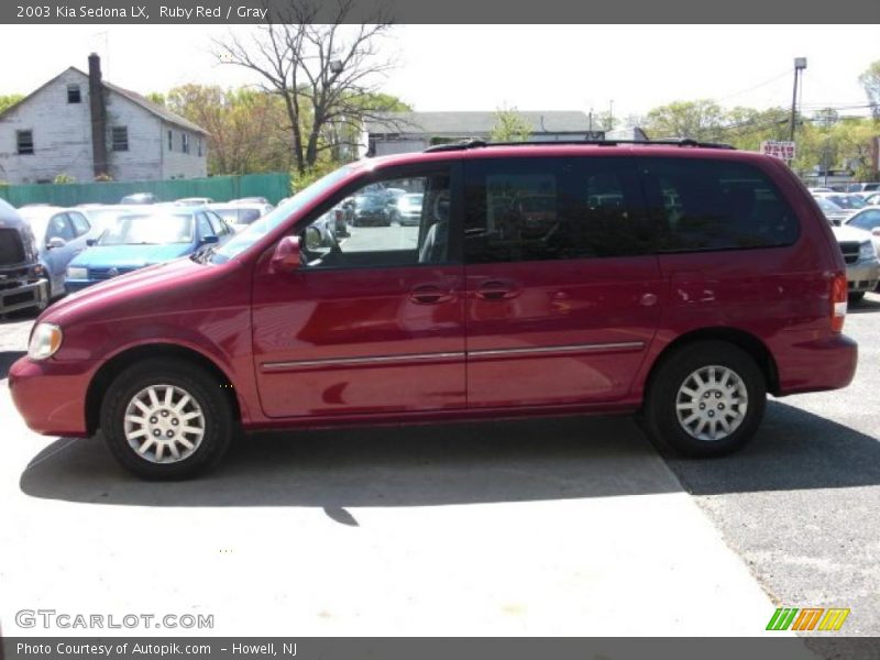 Ruby Red / Gray 2003 Kia Sedona LX