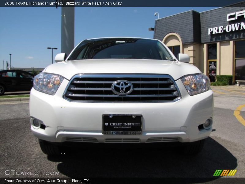 Blizzard White Pearl / Ash Gray 2008 Toyota Highlander Limited