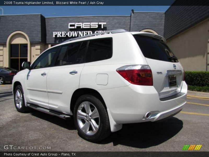 Blizzard White Pearl / Ash Gray 2008 Toyota Highlander Limited