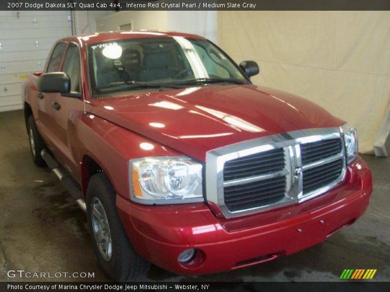 Inferno Red Crystal Pearl / Medium Slate Gray 2007 Dodge Dakota SLT Quad Cab 4x4