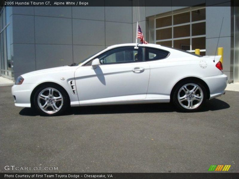 Alpine White / Beige 2006 Hyundai Tiburon GT