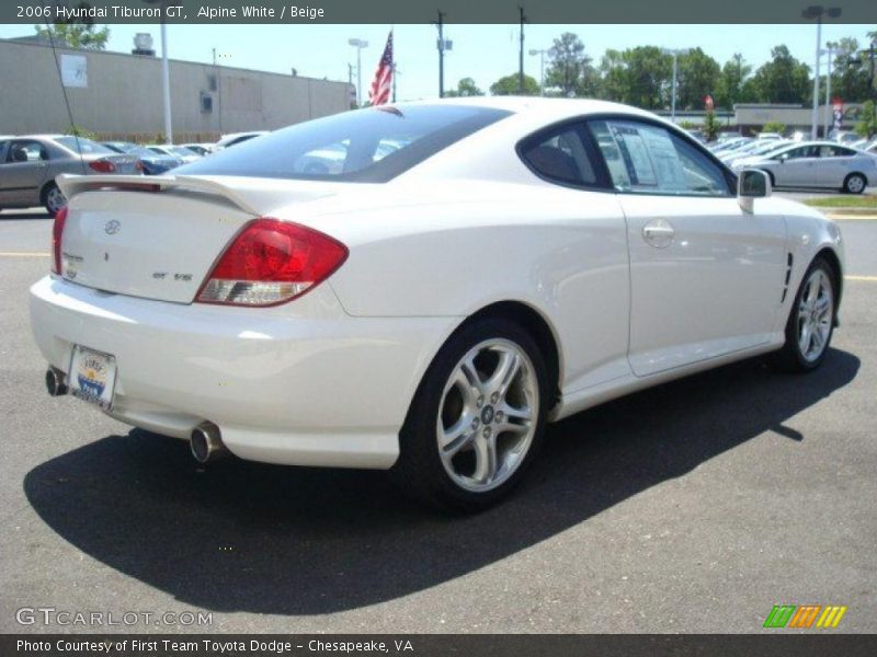 Alpine White / Beige 2006 Hyundai Tiburon GT