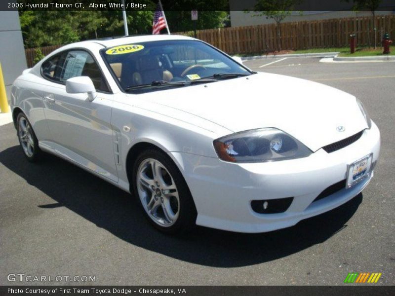 Alpine White / Beige 2006 Hyundai Tiburon GT
