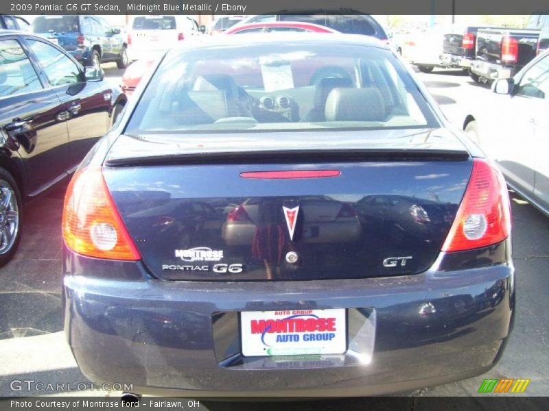 Midnight Blue Metallic / Ebony 2009 Pontiac G6 GT Sedan