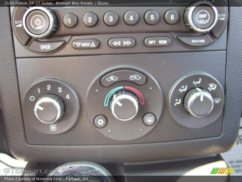 Midnight Blue Metallic / Ebony 2009 Pontiac G6 GT Sedan