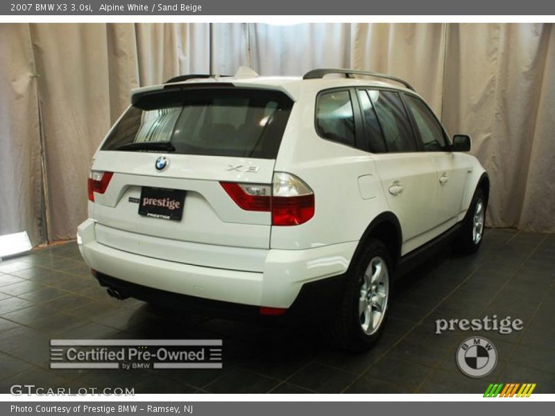 Alpine White / Sand Beige 2007 BMW X3 3.0si