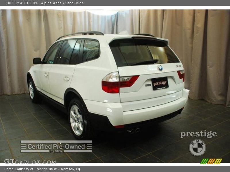 Alpine White / Sand Beige 2007 BMW X3 3.0si
