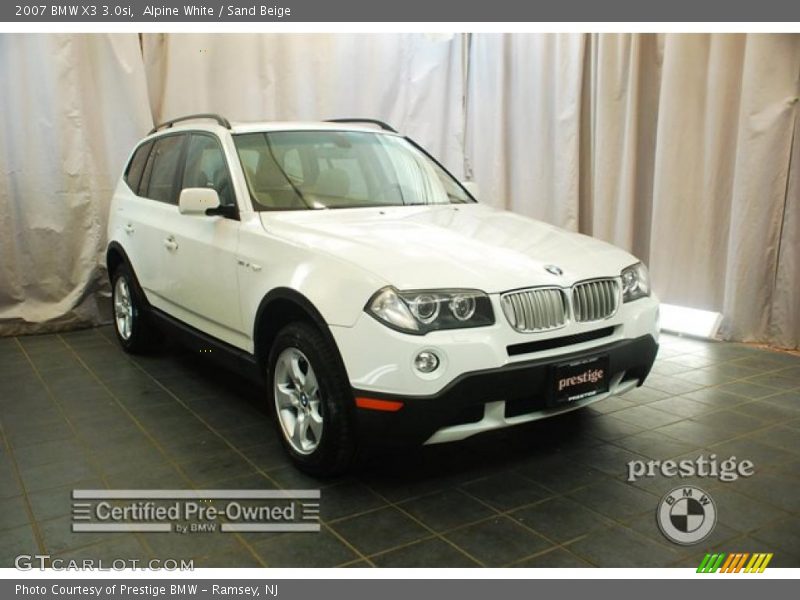 Alpine White / Sand Beige 2007 BMW X3 3.0si