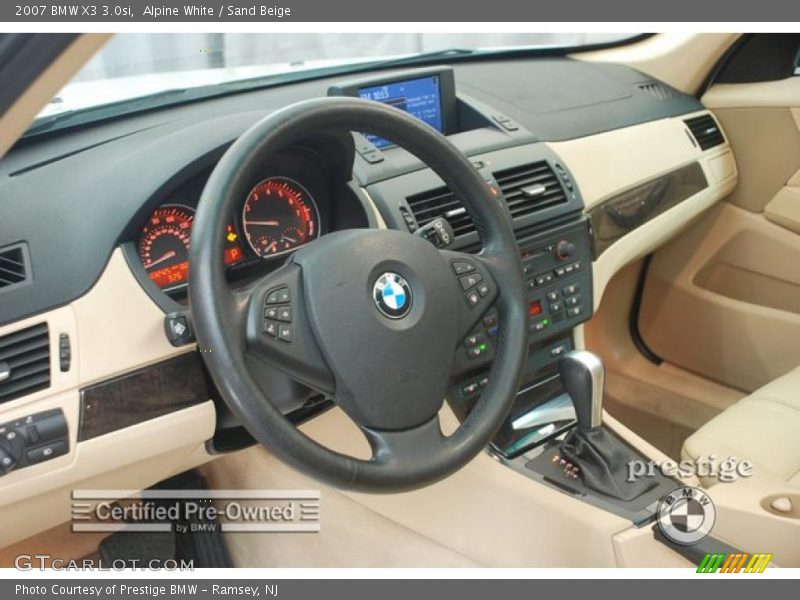 Alpine White / Sand Beige 2007 BMW X3 3.0si