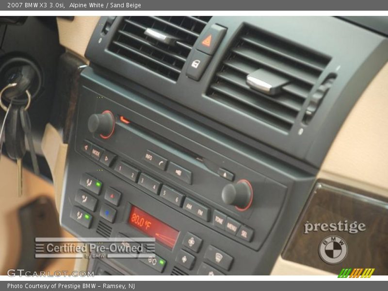 Alpine White / Sand Beige 2007 BMW X3 3.0si