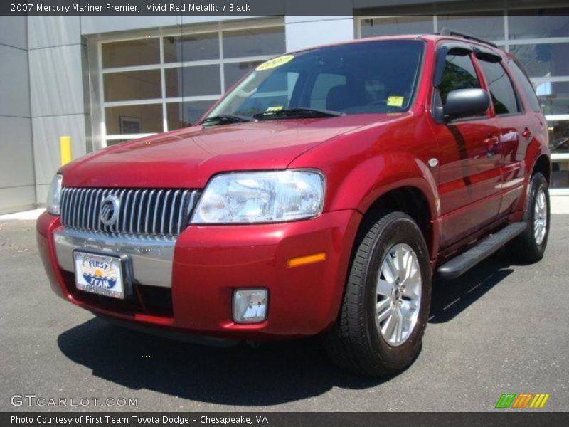 Vivid Red Metallic / Black 2007 Mercury Mariner Premier