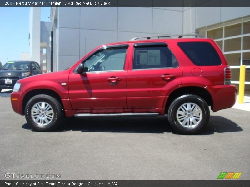 Vivid Red Metallic / Black 2007 Mercury Mariner Premier