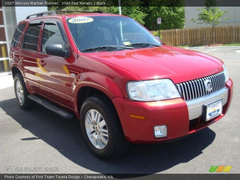 Vivid Red Metallic / Black 2007 Mercury Mariner Premier