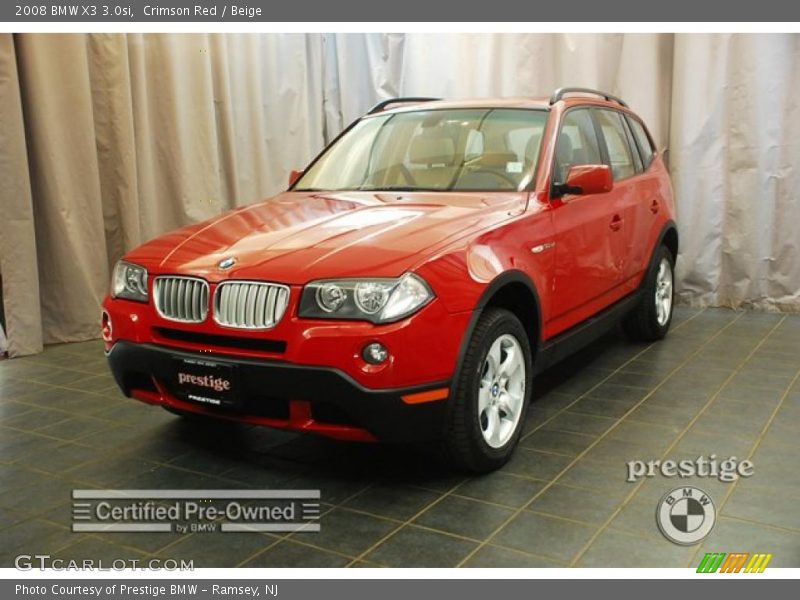 Crimson Red / Beige 2008 BMW X3 3.0si