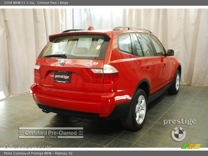 Crimson Red / Beige 2008 BMW X3 3.0si