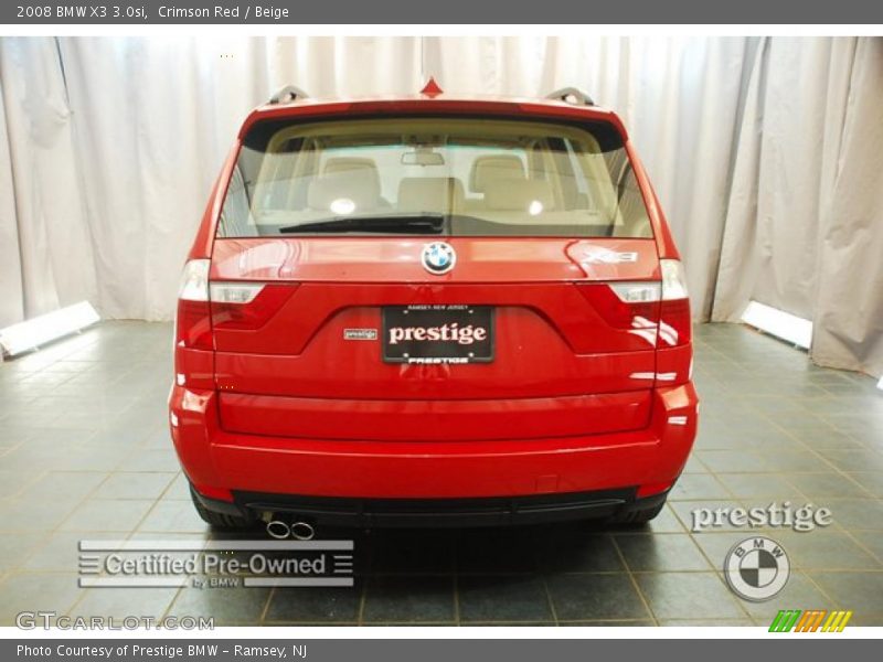 Crimson Red / Beige 2008 BMW X3 3.0si
