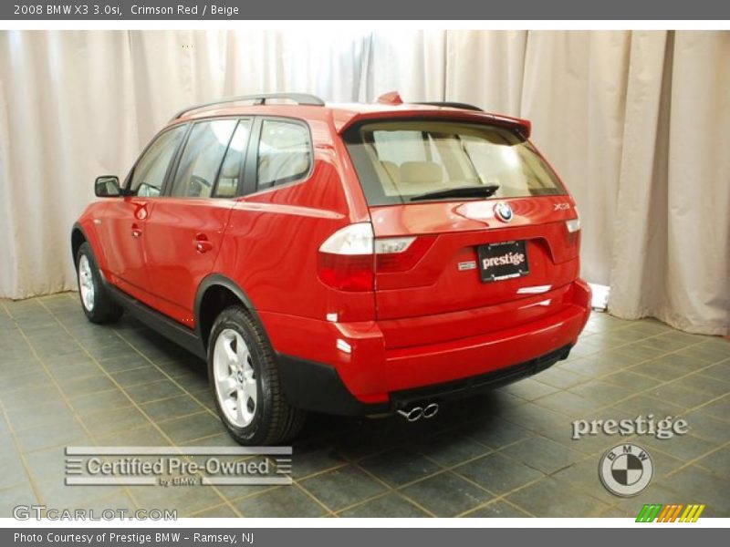Crimson Red / Beige 2008 BMW X3 3.0si