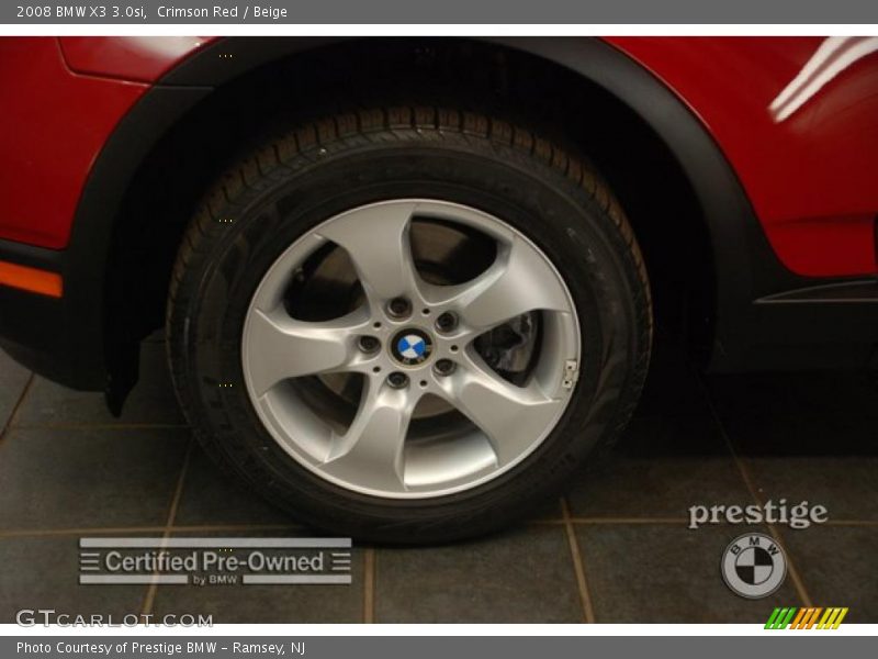 Crimson Red / Beige 2008 BMW X3 3.0si