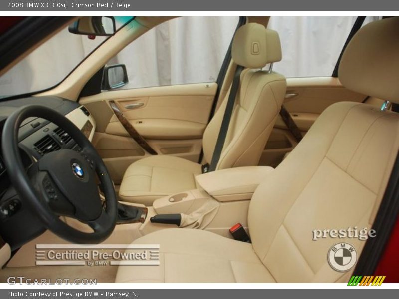 Crimson Red / Beige 2008 BMW X3 3.0si
