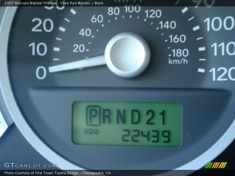 Vivid Red Metallic / Black 2007 Mercury Mariner Premier