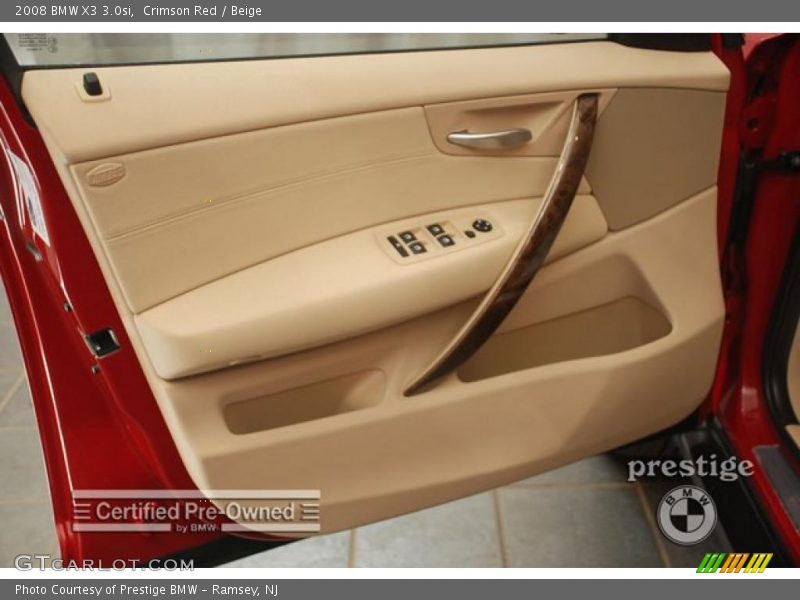 Crimson Red / Beige 2008 BMW X3 3.0si