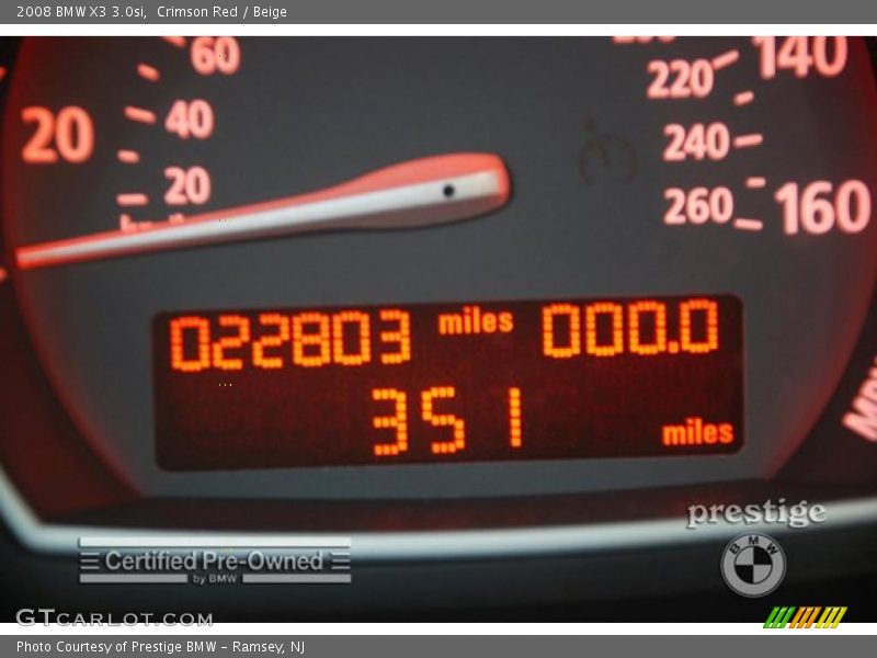 Crimson Red / Beige 2008 BMW X3 3.0si