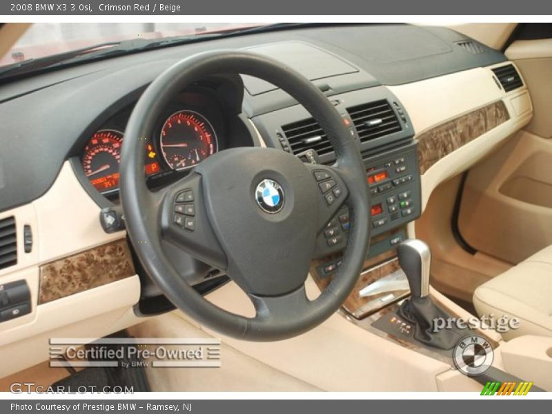 Crimson Red / Beige 2008 BMW X3 3.0si