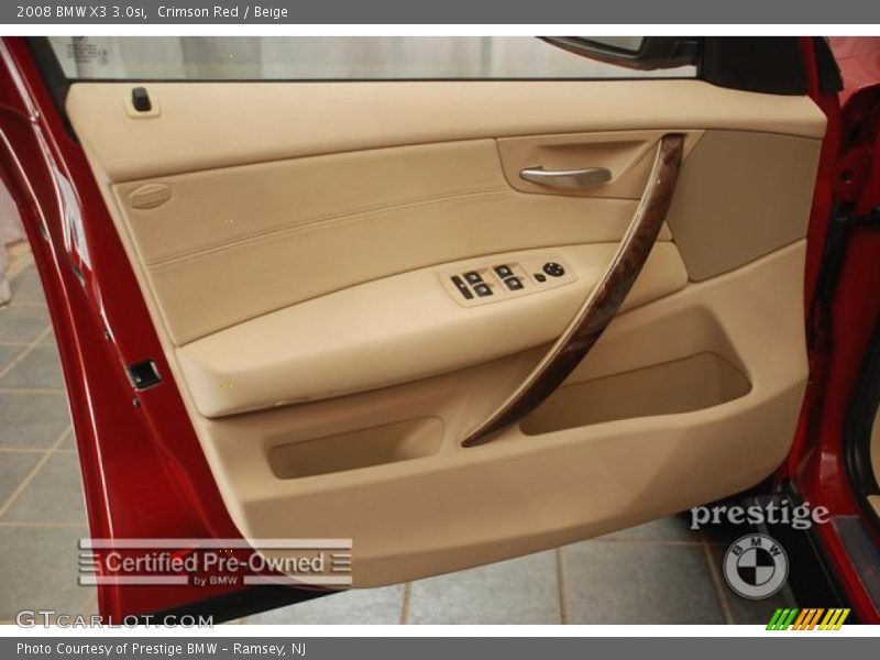 Crimson Red / Beige 2008 BMW X3 3.0si