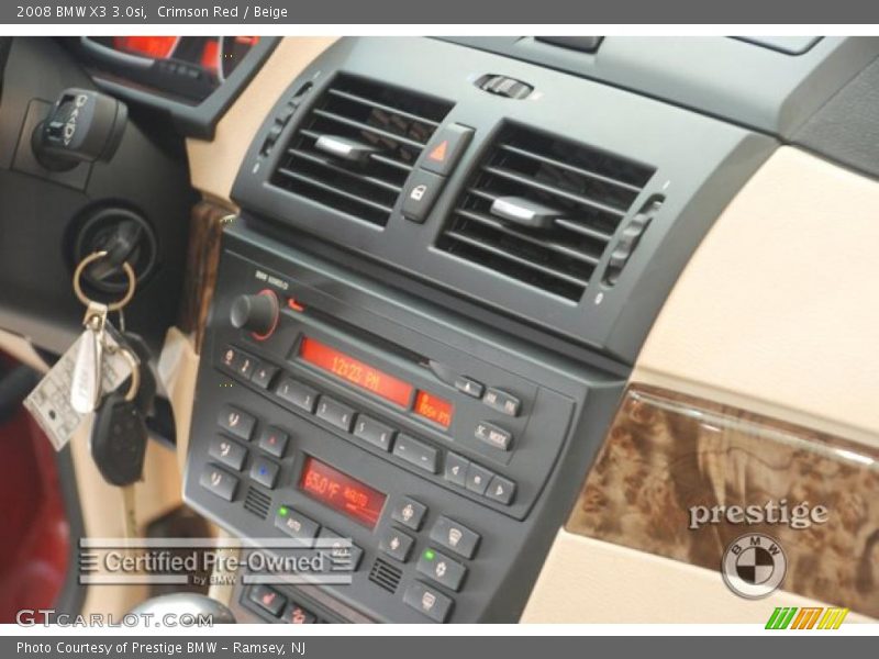 Crimson Red / Beige 2008 BMW X3 3.0si