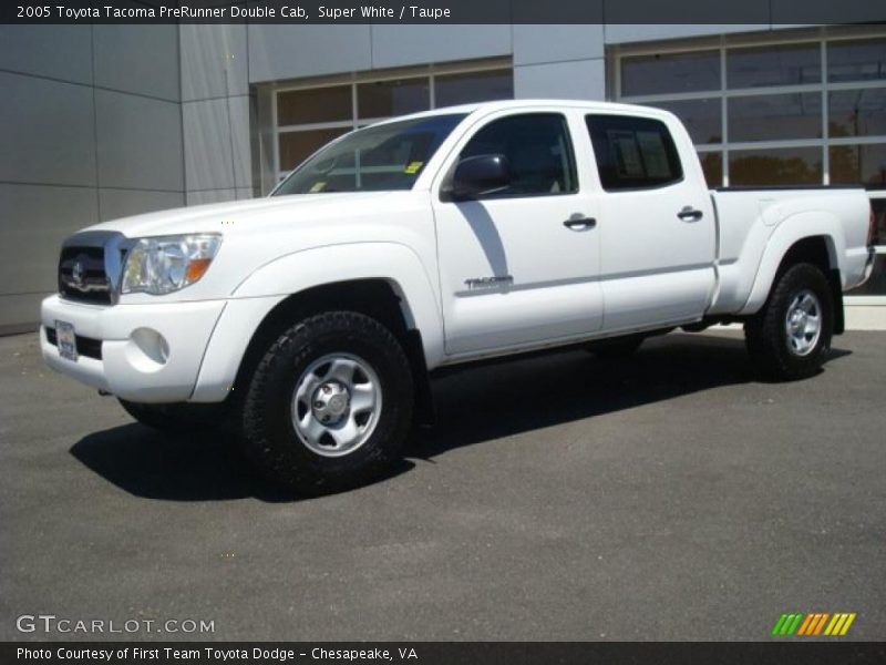 Super White / Taupe 2005 Toyota Tacoma PreRunner Double Cab