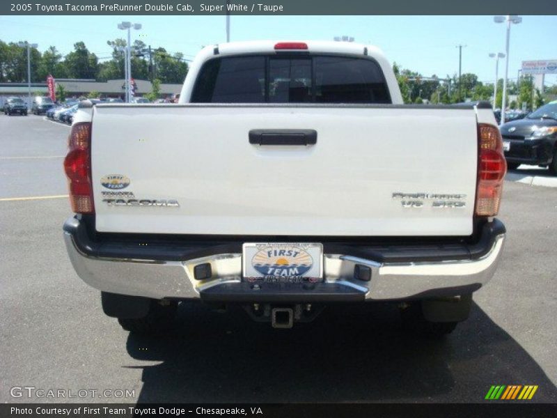 Super White / Taupe 2005 Toyota Tacoma PreRunner Double Cab