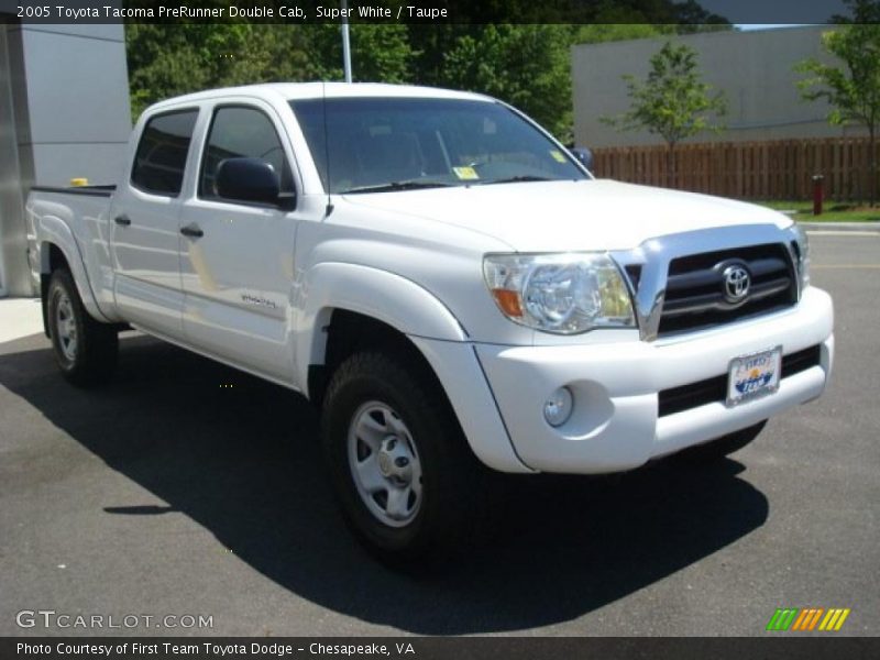 Super White / Taupe 2005 Toyota Tacoma PreRunner Double Cab